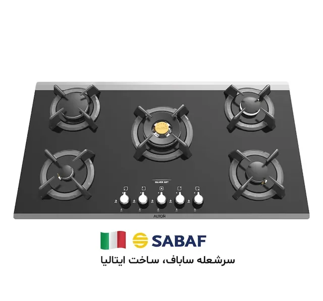 گاز توکار شیشه ای 5 شعله آلتون مدلIG529N